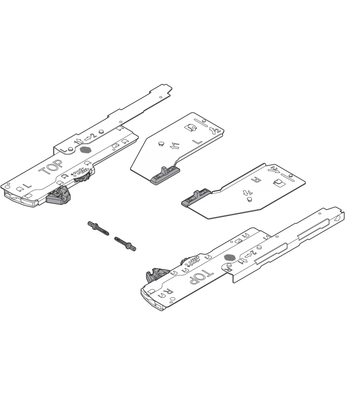 TIP-ON BLUMOTION zestaw  Jednostka   Zabierak   Adapter  do LEGRABOX  Typ L1  dł. NL 350-750 mm  Całkowita waga szufla