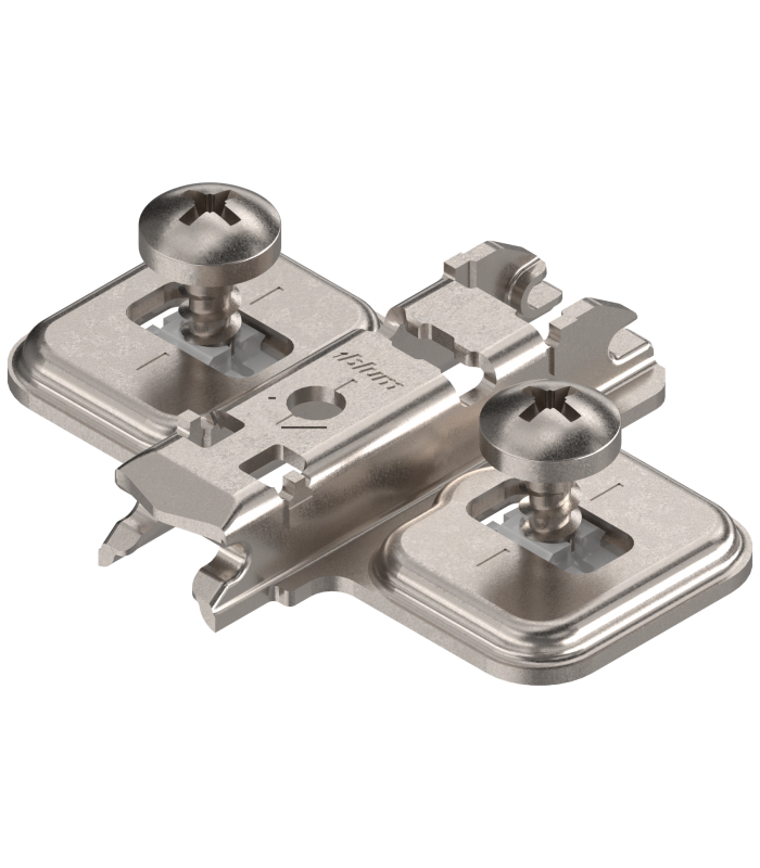 CLIP prowadnik  krzyżakowy  0 mm  Stal  EXPANDO do drzwi nakładanych bliźniaczo  RW  otwór podłużny  niklowany