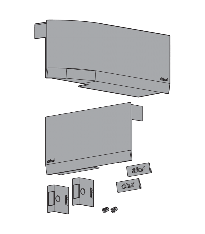 Front uchylny AVENTOS HK top  zestaw zaślepek  włącznie z Włącznik wpuszczany  w kpl.   lewa/prawa  do SERVO-DRIVE