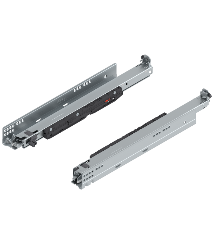 MOVENTO z BLUMOTION S  pełny wysuw do szuflady drewnianej  60 kg  dł. 450 mm  wymaga sprzęgła  lewa/prawa  cynkowana