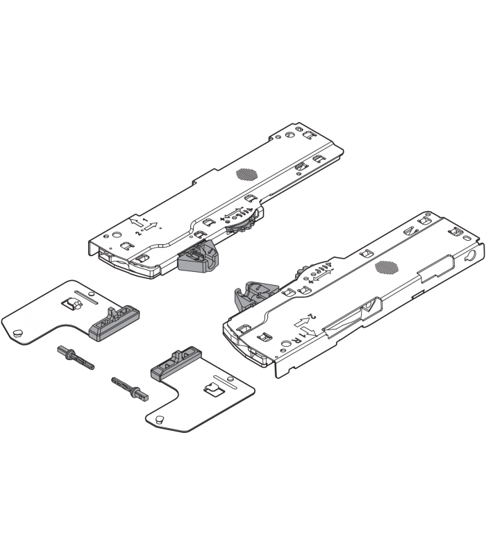 TIP-ON BLUMOTION zestaw  Jednostka   Zabierak   Adapter  do LEGRABOX/MOVENTO  Typ L1  dł. NL 350-750 mm  Całkowita wag
