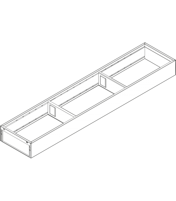 AMBIA-LINE  ramki do szuflady standardowej LEGRABOX  stal  dł. 650 mm  szerokość 100 mm  brunatnoczarny mat