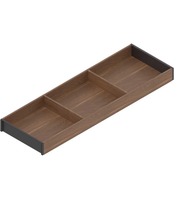 AMBIA-LINE  ramki do szuflady standardowej LEGRABOX  w opcji drewnopodobnej  dł. 650 mm  szerokość 200 mm  Orzech Ten