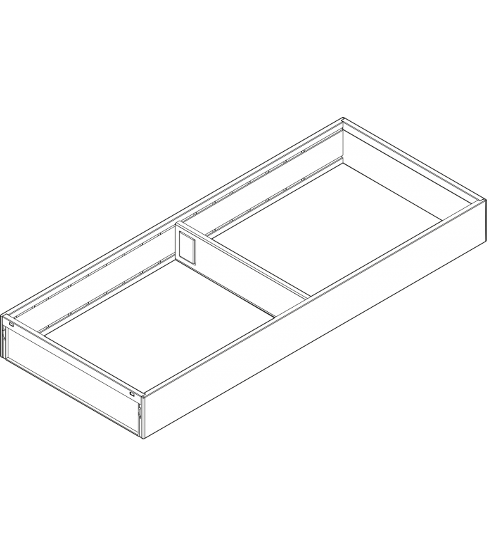 AMBIA-LINE  ramki do szuflady standardowej LEGRABOX  stal  dł. 500 mm  szerokość 200 mm  jedwabiście biały mat