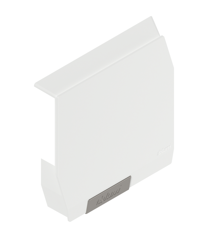 AVENTOS HK-S do małych frontów uchylnych  zaślepka  z zamontowaną małą zaślepką  lewa  jedwabiście biały/inox