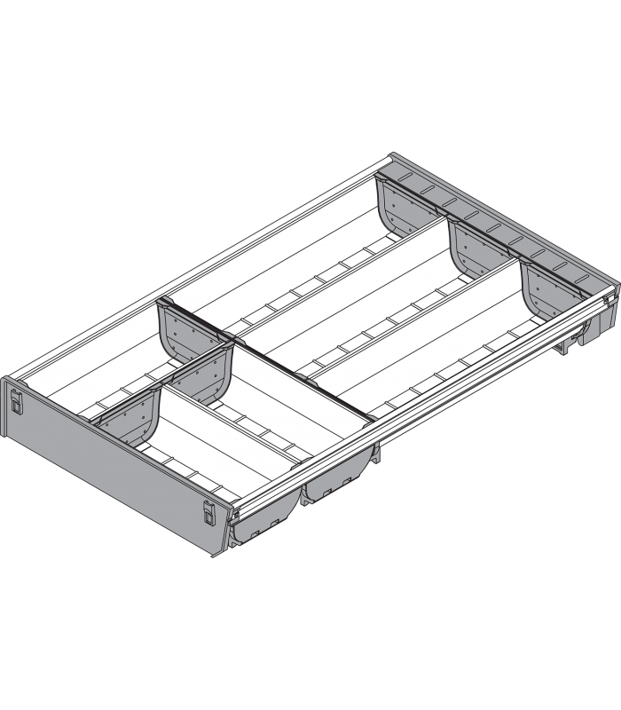 ORGA-LINE wkład z pojemnikami  częściowe wypełnienie   do szuflady standardowej TANDEMBOX  dł. NL 500 mm  szer. kor