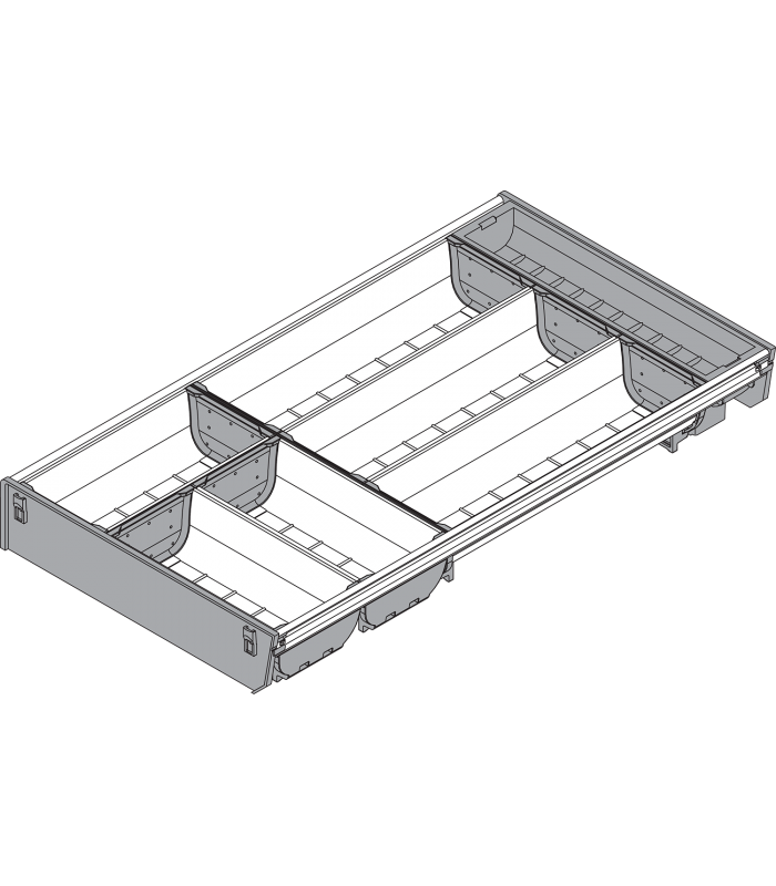 ORGA-LINE wkład z pojemnikami  częściowe wypełnienie   do szuflady standardowej TANDEMBOX  dł. NL 550 mm  szer. kor