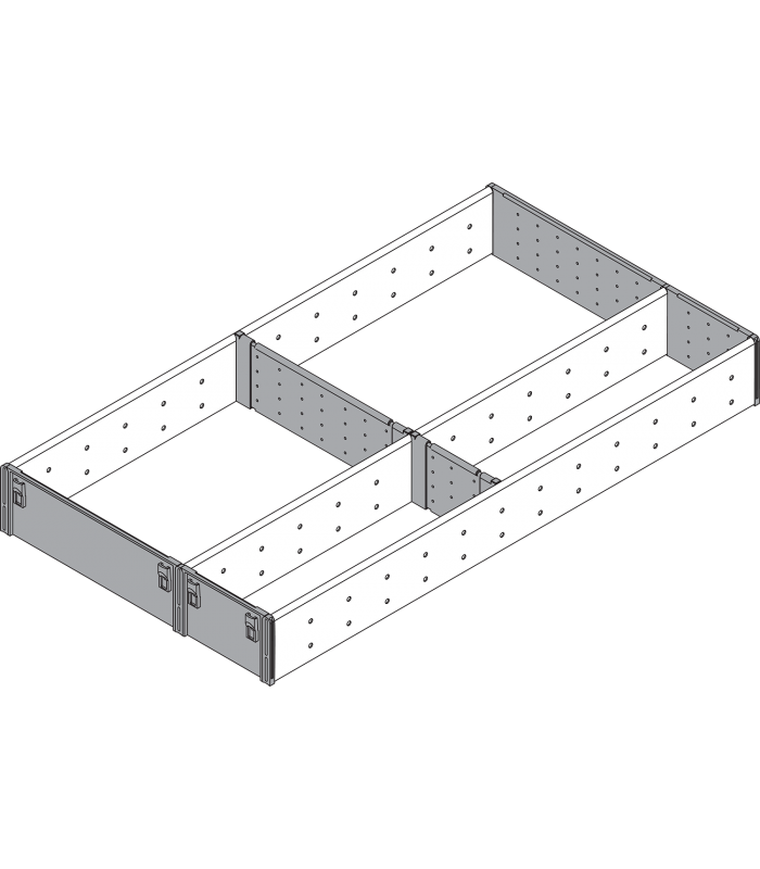 ORGA-LINE wkład z przegródkami  częściowe wypełnienie   do szuflady standardowej TANDEMBOX  dł. NL 550 mm  szer. k