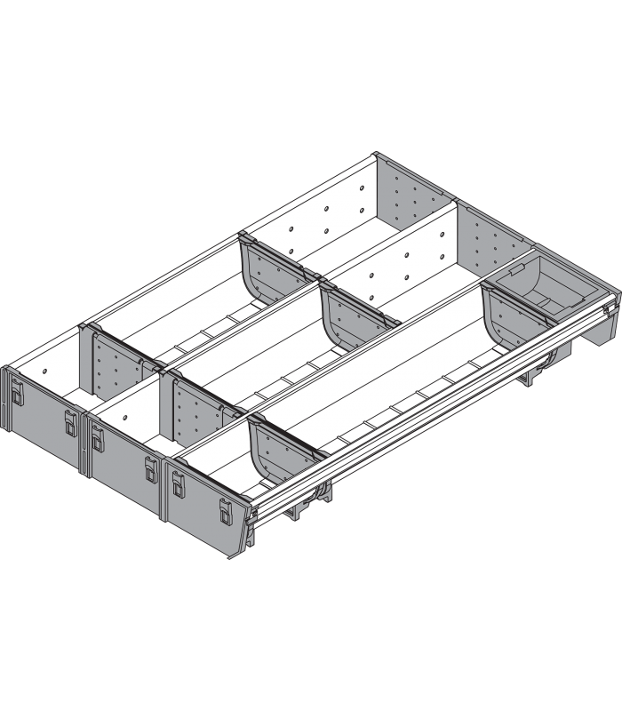 ORGA-LINE wkład kombi  częściowe wypełnienie   do szuflady standardowej TANDEMBOX  dł. NL 450 mm  szer. korpusu KB