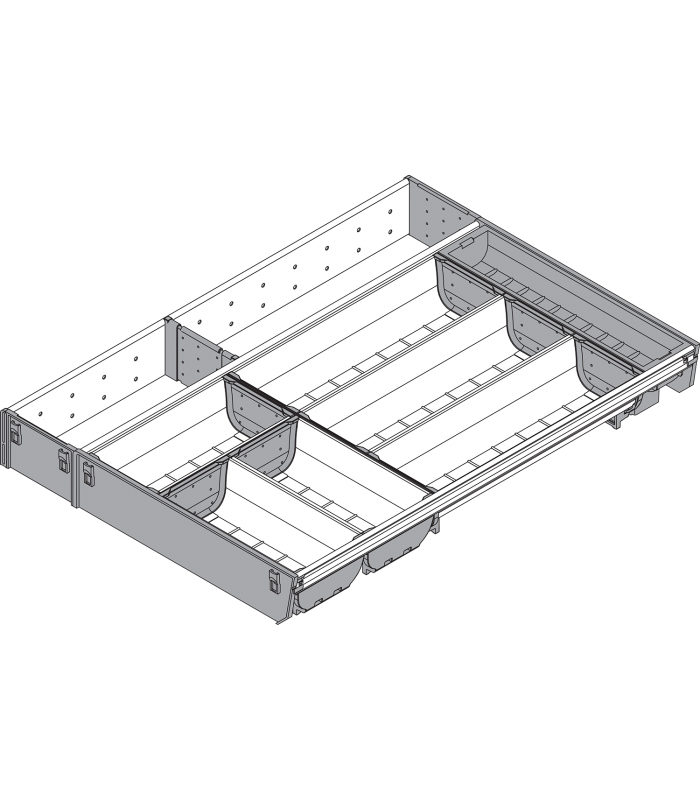 ORGA-LINE wkład kombi  częściowe wypełnienie   do szuflady standardowej TANDEMBOX  dł. NL 550 mm  szer. korpusu KB
