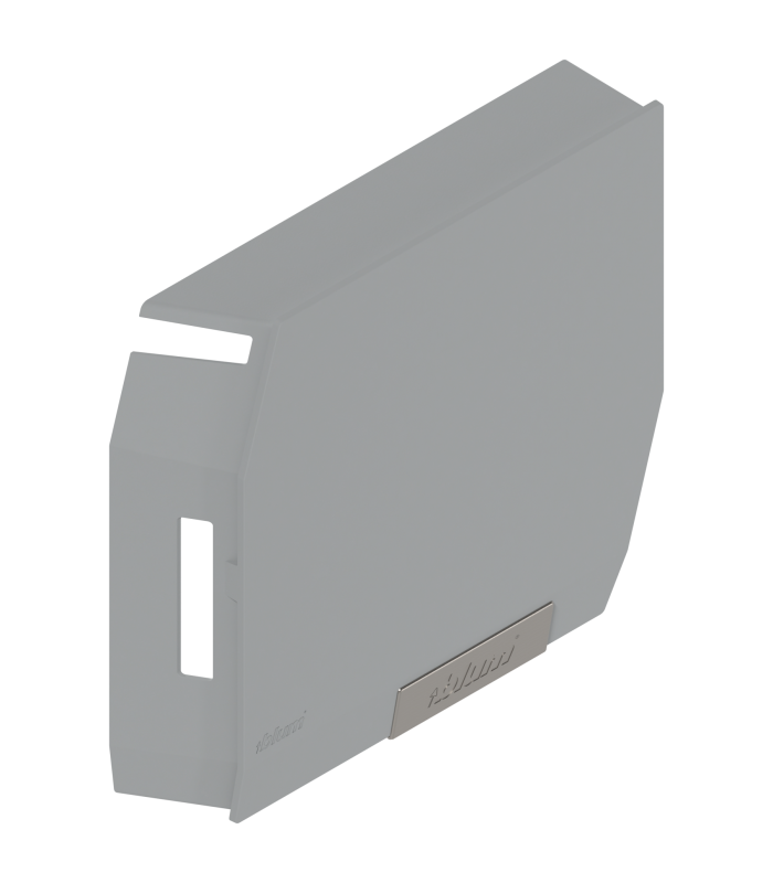 AVENTOS HK-S do małych frontów uchylnych  zaślepka  z zamontowaną małą zaślepką  prawa  jasnoszary/inox