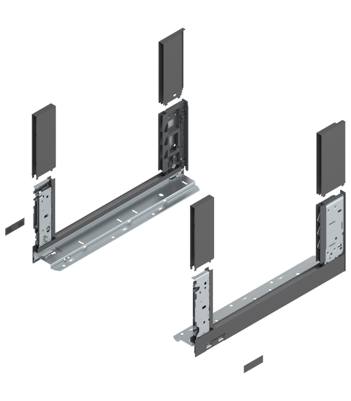Bok szuflady LEGRABOX  wysokość C  177 mm   dł. 400 mm  lewy/prawy  do LEGRABOX free  antracyt mat 780C4002S