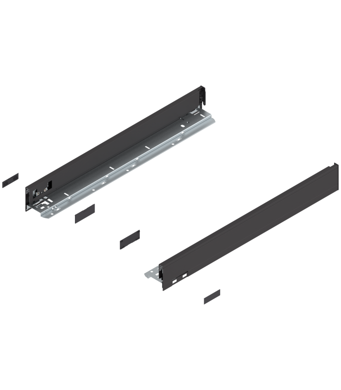 Bok szuflady LEGRABOX  wysokość N  66.5 mm   dł. 550 mm  lewy/prawy  do LEGRABOX pure  brunatnoczarny mat 770N5502S
