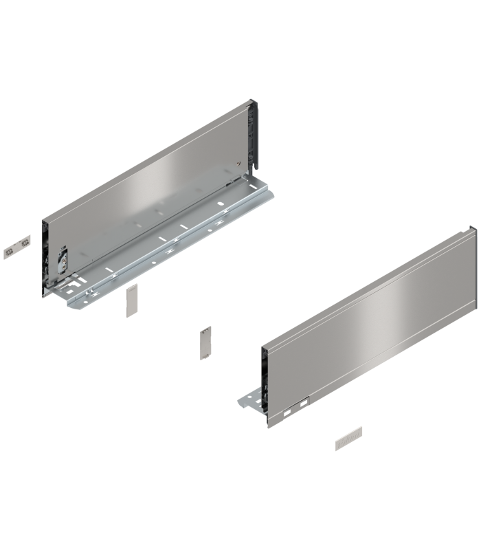 Bok szuflady LEGRABOX  wysokość K  128.5 mm   dł. 400 mm  lewy/prawy  do LEGRABOX pure  inox-szczotk.-lakier.