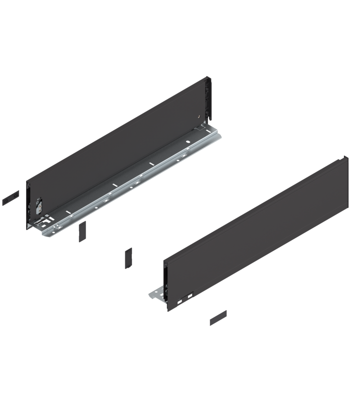 Bok szuflady LEGRABOX  wysokość K  128.5 mm   dł. 550 mm  lewy/prawy  do LEGRABOX pure  brunatnoczarny mat 770K5502S