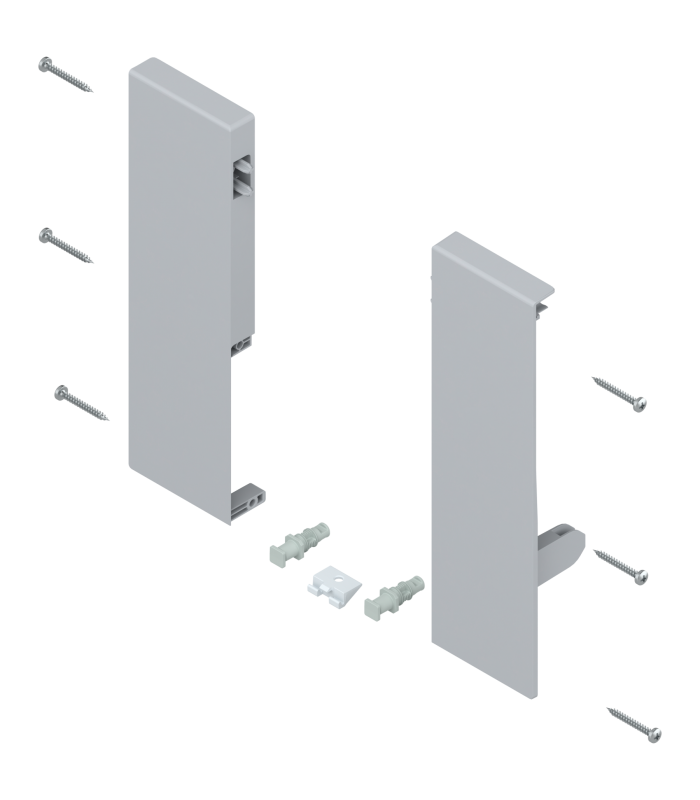 Mocowanie frontu TANDEMBOX   wys. D  do szuflady wewnętrznej z pojedynczym relingiem  lewe/prawe  do TANDEMBOX antaro