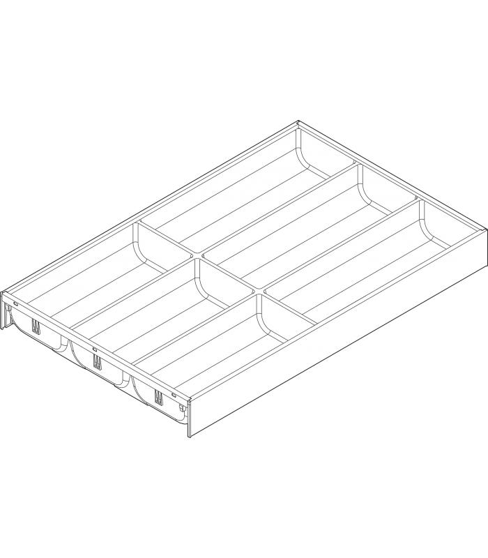 AMBIA-LINE  wkład na sztućce do szuflady standardowej LEGRABOX  tworzywo sztuczne/stal  6 przegródka na sztućce  dł