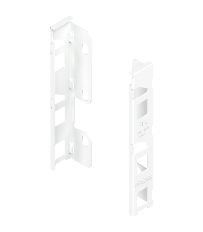 Uchwyt drewnianej ścianki tylnej LEGRABOX  wys. K  144 mm   prawy lewy  jedwabiście biały mat ZB7K000S