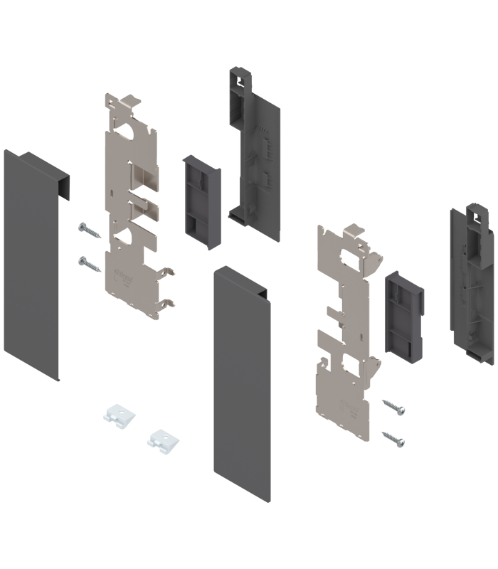 Mocowanie frontu LEGRABOX   wys. C  do szuflady wewnętrznej z elementami dekoracyjnymi  lewe/prawe  do LEGRABOX free  a