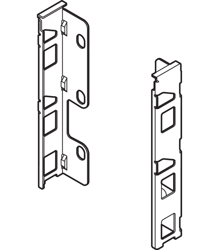 Uchwyt drewnianej ścianki tylnej LEGRABOX  wys. K  144 mm   prawy lewy  niklowany ZB7K000S