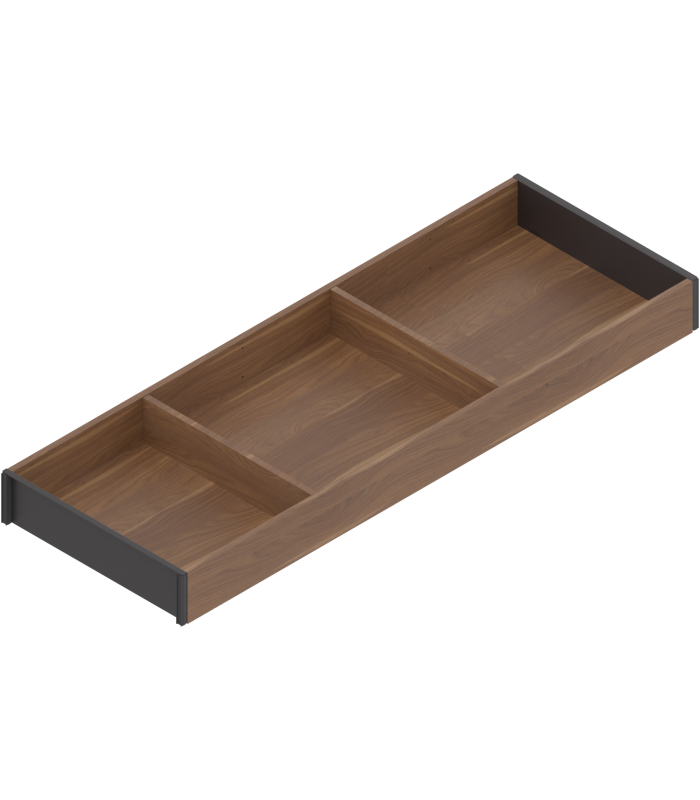 AMBIA-LINE  ramki do szuflady standardowej LEGRABOX  w opcji drewnopodobnej  dł. 600 mm  szerokość 200 mm  Orzech Ten