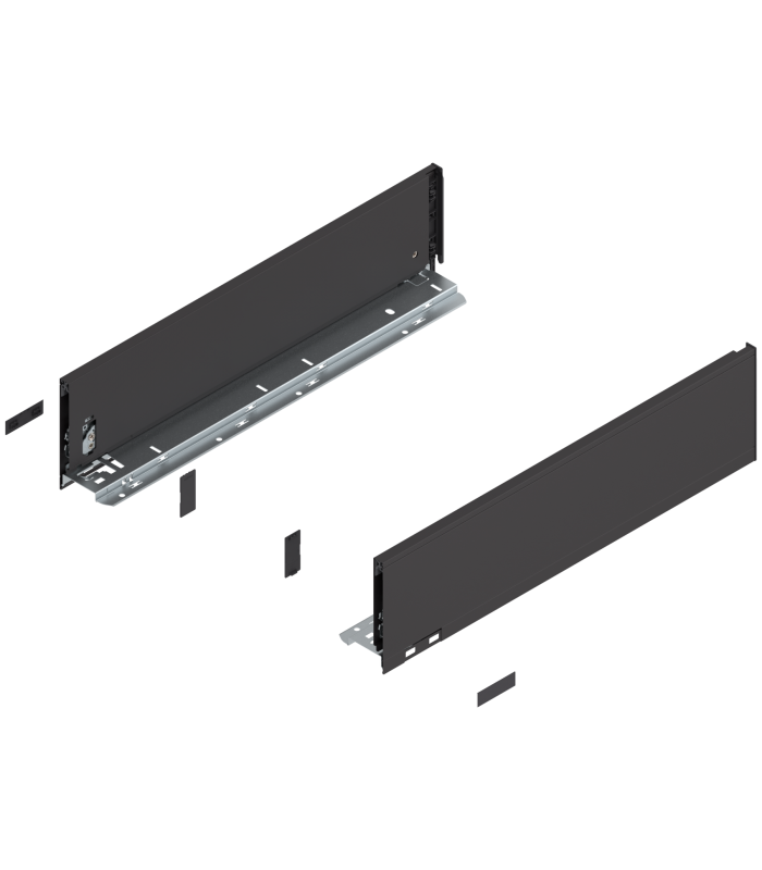 Bok szuflady LEGRABOX  wysokość K  128.5 mm   dł. 500 mm  lewy/prawy  do LEGRABOX pure  brunatnoczarny mat 770K5002S