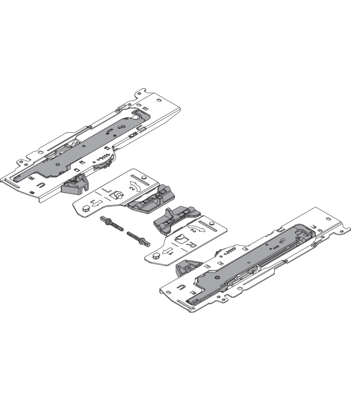 TIP-ON BLUMOTION zestaw  Jednostka   Zabierak   Adapter  do TANDEMBOX  Typ S0  dł. NL 270-349 mm  Całkowita waga szufl