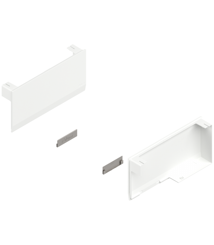 Front uchylny AVENTOS HK top  zestaw zaślepek  lewa/prawa  jedwabiście biały/inox 22K8000