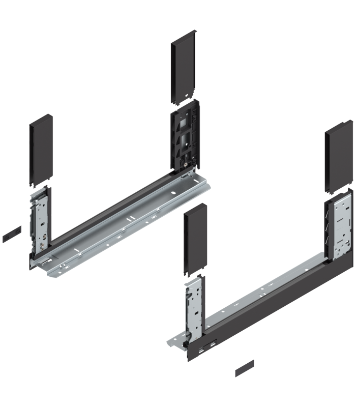 Bok szuflady LEGRABOX  wysokość C  177 mm   dł. 450 mm  lewy/prawy  do LEGRABOX free  brunatnoczarny mat 780C4502S