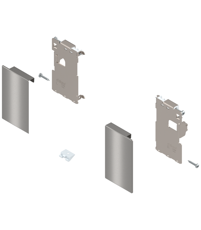 Mocowanie frontu LEGRABOX   wys. M    do szuflady wewnętrznej  lewe/prawe  do LEGRABOX pure  inox-szczotk.-lakier.