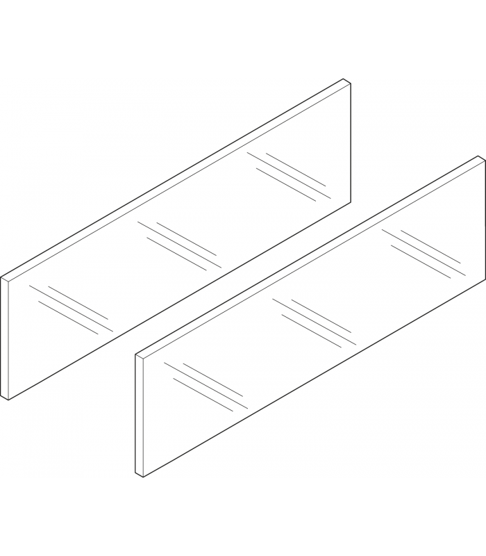 LEGRABOX element dekoracyjny - bok  wysokość 138 mm  dł. 650 mm  szkło przezroczyste  2 szt. w kpl.   do LEGRABOX fr