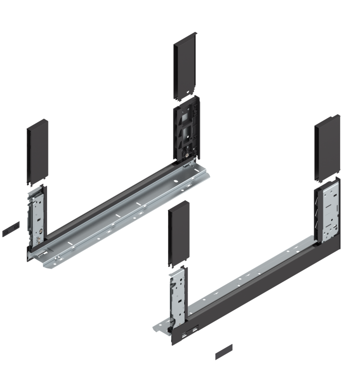 Bok szuflady LEGRABOX  wysokość C  177 mm   dł. 500 mm  lewy/prawy  do LEGRABOX free  brunatnoczarny mat 780C5002S
