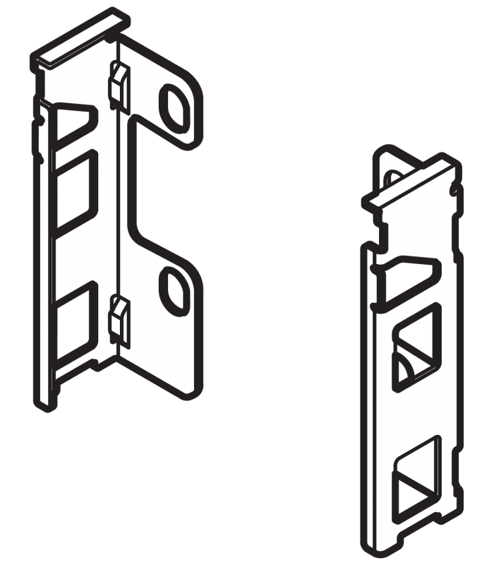 Uchwyt drewnianej ścianki tylnej LEGRABOX  wys. M  106 mm   prawy lewy  jedwabiście biały mat ZB7M000S