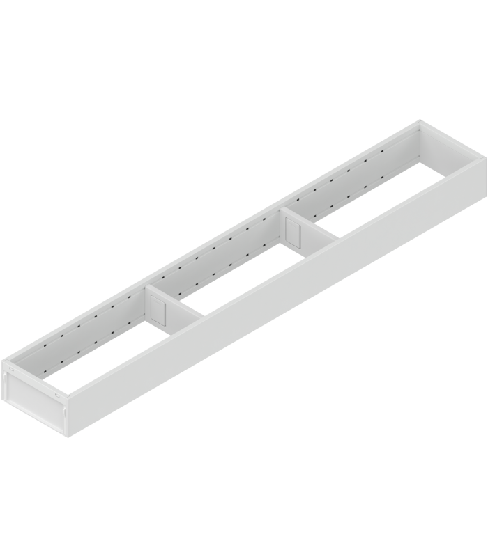 AMBIA-LINE  ramki do szuflady standardowej LEGRABOX  stal  dł. 650 mm  szerokość 100 mm  jedwabiście biały mat