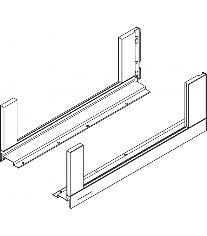 Bok szuflady LEGRABOX  wysokość C  177 mm   dł. 500 mm  lewy/prawy  do LEGRABOX free  inox-szczotk.-lakier. 780C5002I