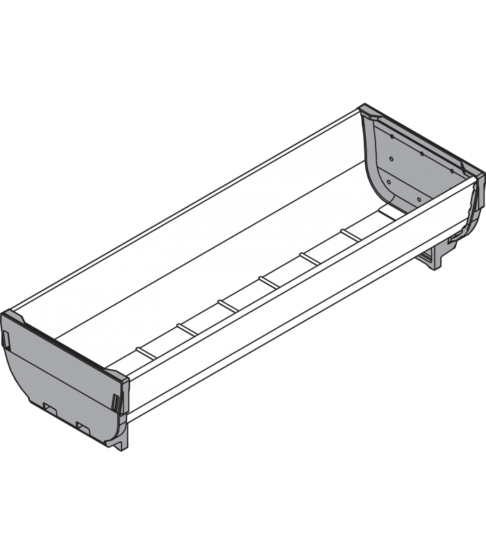 ORGA-LINE pojemnik   TANDEMBOX/TANDEM szuflady standardowej  długość 264 mm  szerokość 88 mm  inox ZSI.030SI