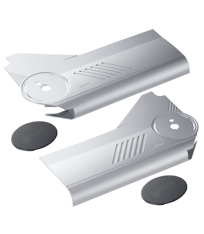 AVENTOS HL do frontów nad korpusem  zaślepka duża  lewa/prawa  jedwabiście biały/inox 20L8020