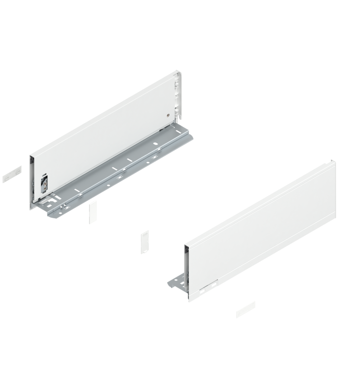 Bok szuflady LEGRABOX  wysokość K  128.5 mm   dł. 400 mm  lewy/prawy  do LEGRABOX pure  jedwabiście biały mat