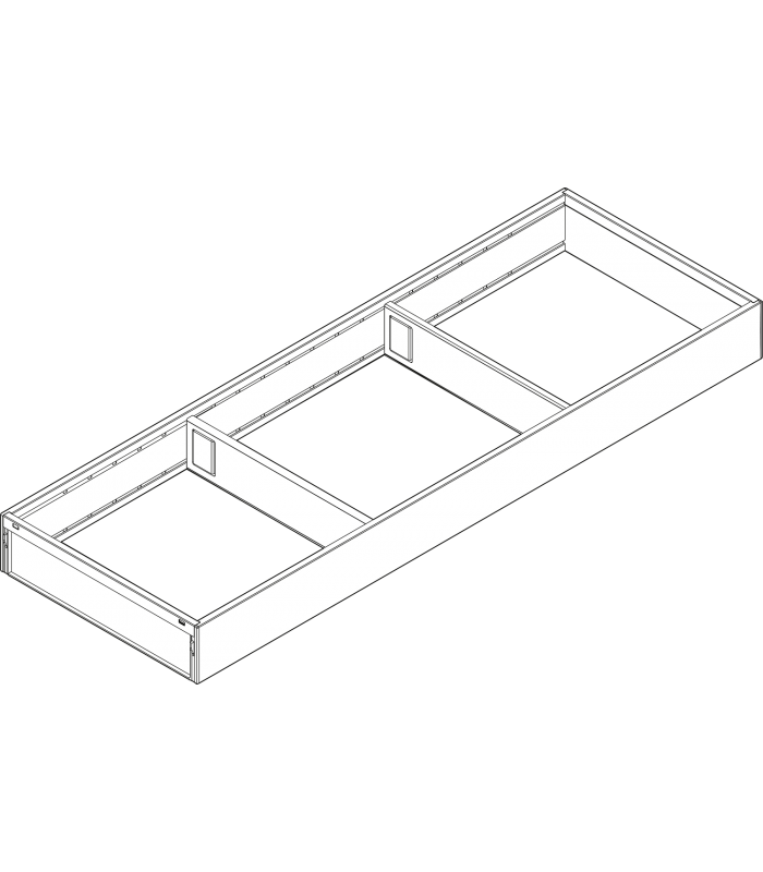 AMBIA-LINE  ramki do szuflady standardowej LEGRABOX  stal  dł. 600 mm  szerokość 200 mm  antracyt mat ZC7S600RS2
