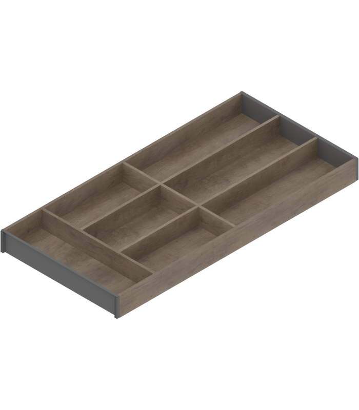 AMBIA-LINE  wkład na sztućce do szuflady standardowej LEGRABOX  w opcji drewnopodobnej  7 przegródka na sztućce  dł