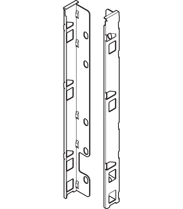Uchwyt drewnianej ścianki tylnej LEGRABOX  wys. F  257 mm   prawy lewy  jedwabiście biały mat ZB7F000S