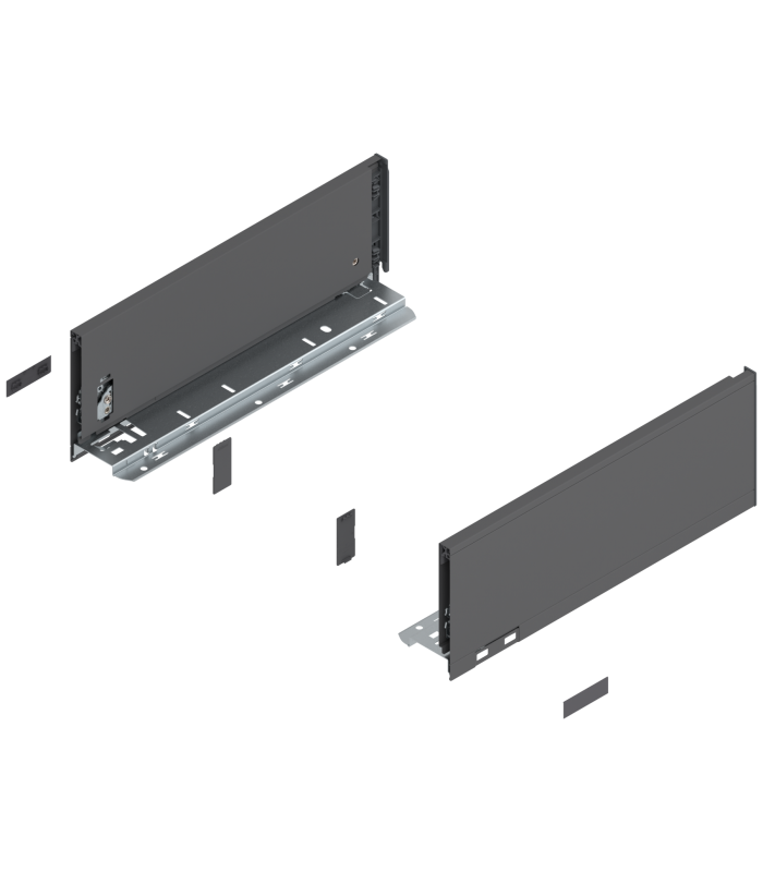 Bok szuflady LEGRABOX  wysokość K  128.5 mm   dł. 350 mm  lewy/prawy  do LEGRABOX pure  antracyt mat 770K3502S