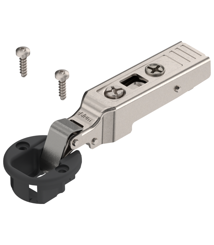 CLIP top zawias do drzwi szklanych 94   Drzwi nakładane  puszka  na wkręty  czarna/niklowana 75T4100