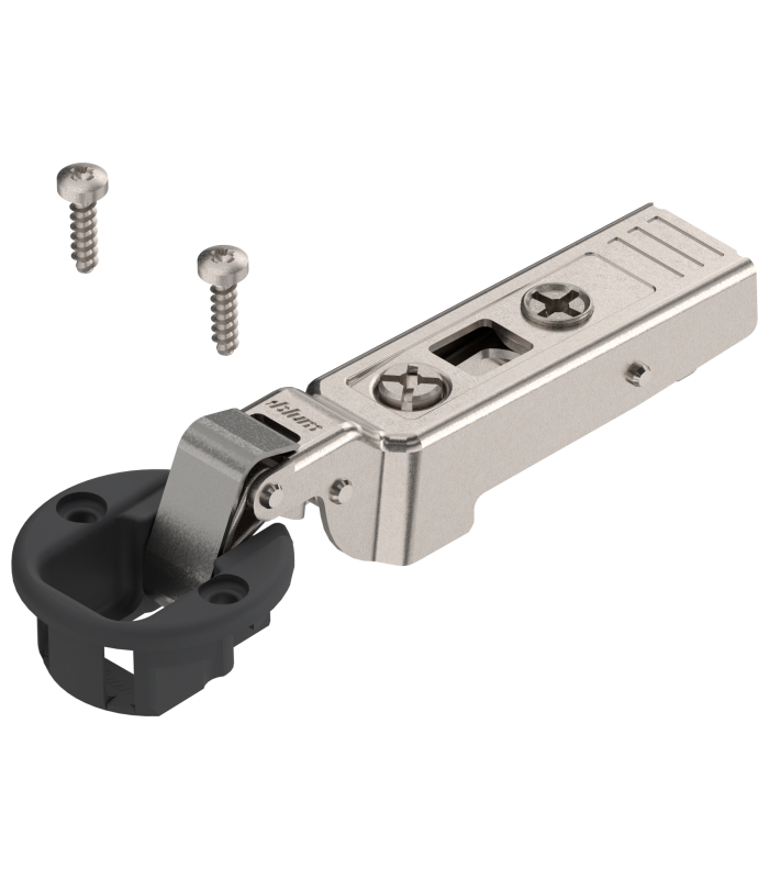 CLIP top zawias do drzwi szklanych 94   Drzwi bliźniacze  puszka  na wkręty  czarna/niklowana 75T4200