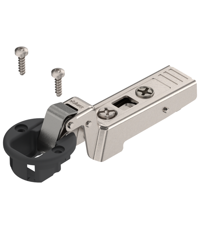 CLIP top zawias do drzwi szklanych 94   Drzwi wpuszczane  puszka  na wkręty  czarna/niklowana 75T4300