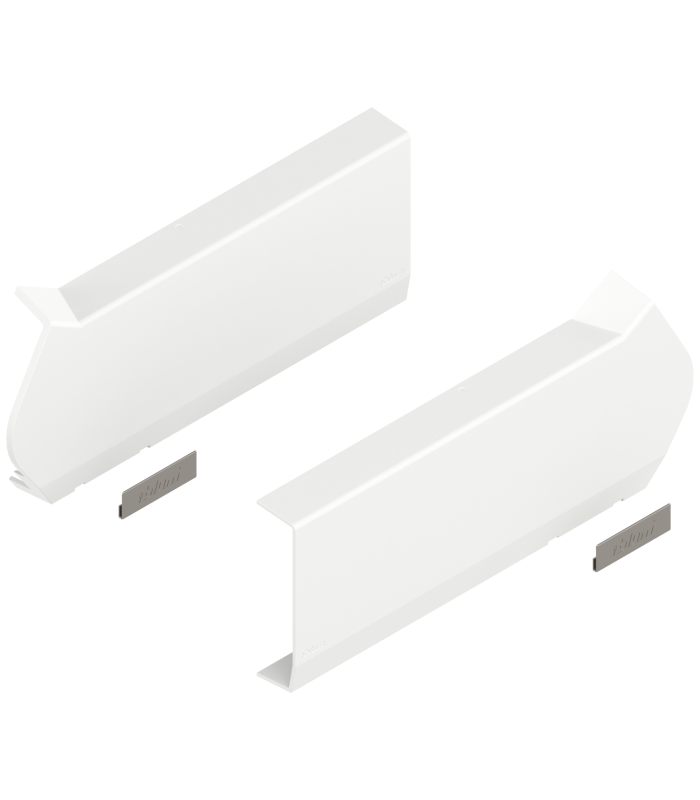 AVENTOS HF do frontów uchylno - składanych  zaślepka duża  lewa/prawa  jedwabiście biały/inox 20F8020