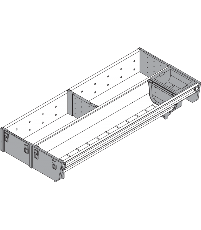 ORGA-LINE wkład kombi  częściowe wypełnienie   do szuflady standardowej TANDEMBOX  dł. NL 450 mm  szer. korpusu KB 