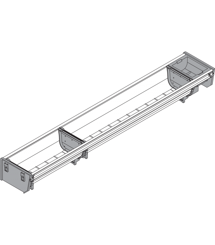 ORGA-LINE wkład z pojemnikami  częściowe wypełnienie   do szuflady standardowej TANDEMBOX  dł. NL 650 mm  szer. kor