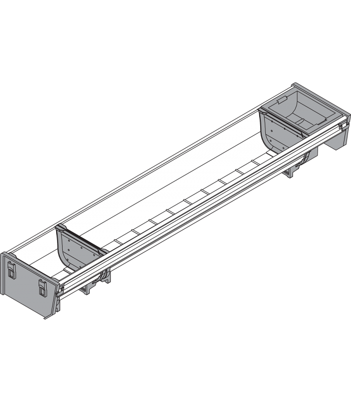 ORGA-LINE wkład z pojemnikami  częściowe wypełnienie   do szuflady standardowej TANDEMBOX  dł. NL 550 mm  szer. kor