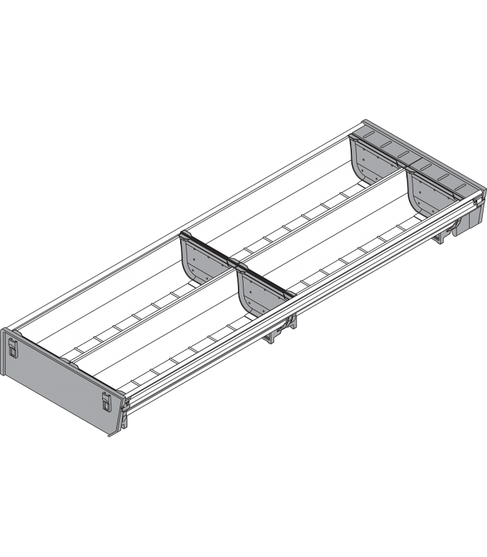 ORGA-LINE wkład z pojemnikami  częściowe wypełnienie   do szuflady standardowej TANDEMBOX  dł. NL 600 mm  szer. kor